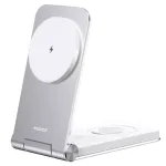 تصویر استند و شارژر وایرلس تاشو MAXCO مدل MW08 مخصوص آیفون با توان ۱۵ وات
